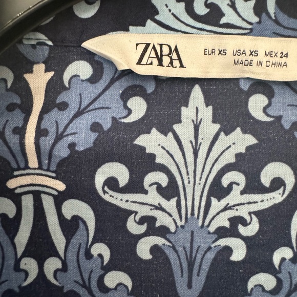 Zara blue boho dress with waste tie size xs - Picture 4 of 4